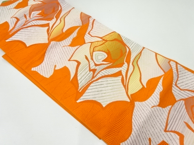 JAPANESE NAGOYA OBI / WOVEN ABSTRACT FLOWER